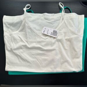 Forever 21 White and Teal Tank Tops